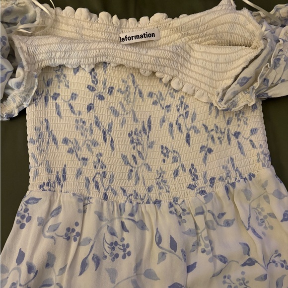 Reformation Dress in Blue Floral on White - Picture 2 of 3